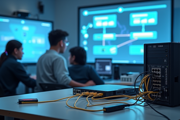 Estudiantes de SMR en un aula 4.0: montaje de PC, RAM y SSD, y rack con switch y patch panel